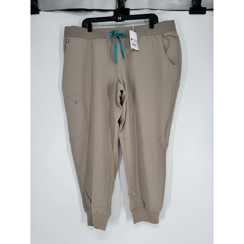 FIGS Technical Collection Zamora Joggers Scrub Pants Women 3XLP 3XL Petite Tan